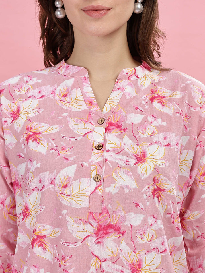 Soft Pink Cotton Night Suit for Girls 