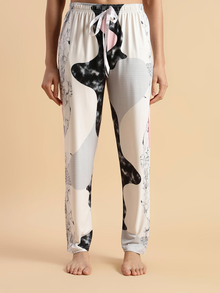 Pink Paw Puff Gloss Malai Modern Loungewear Sets For Girls