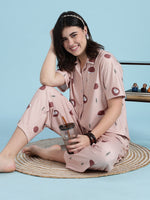 Warm Latte Hedgehog Print Soft-Lounge Set