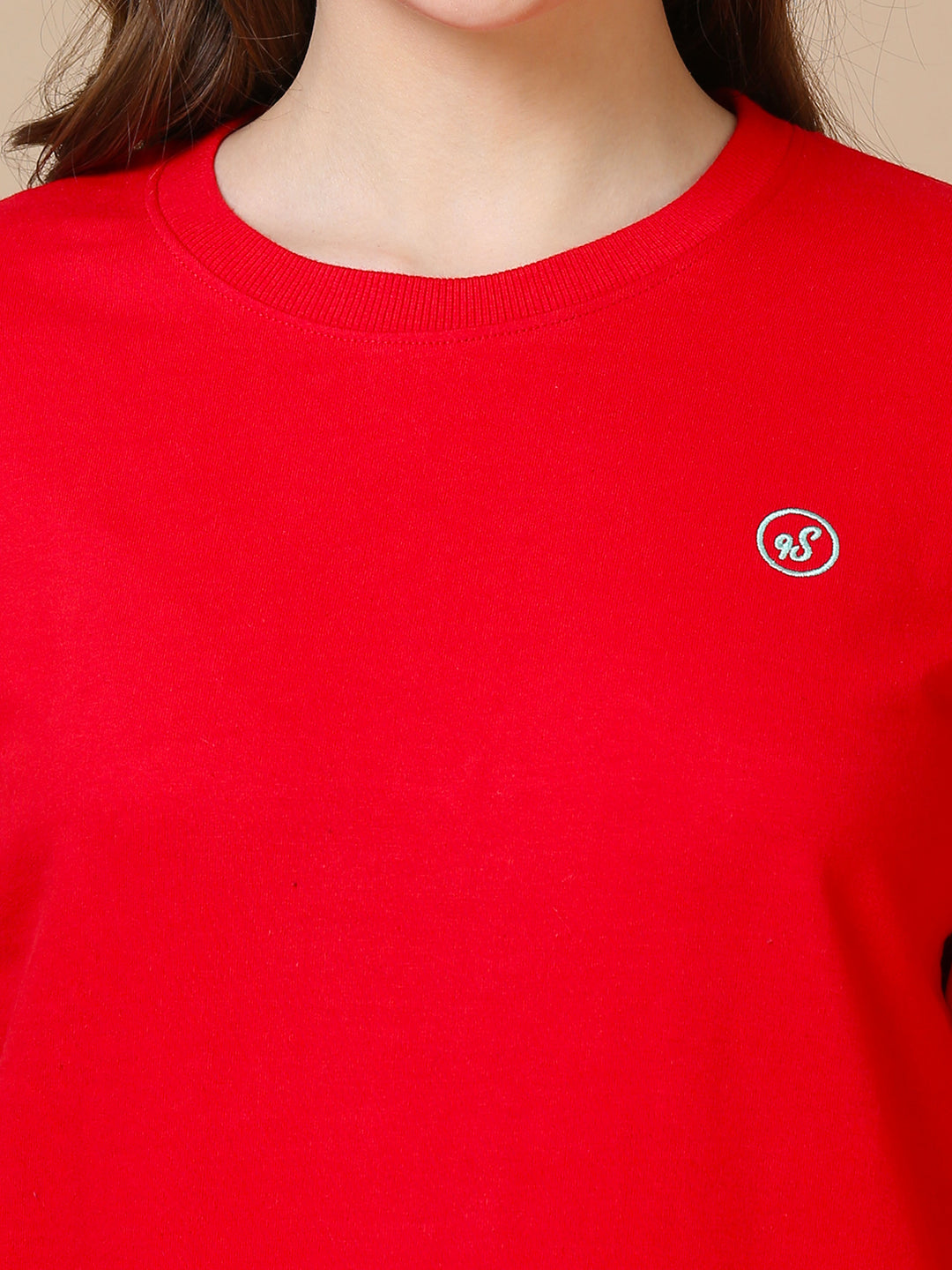 Red Hosiery Cotton Winter Coord Set for Women