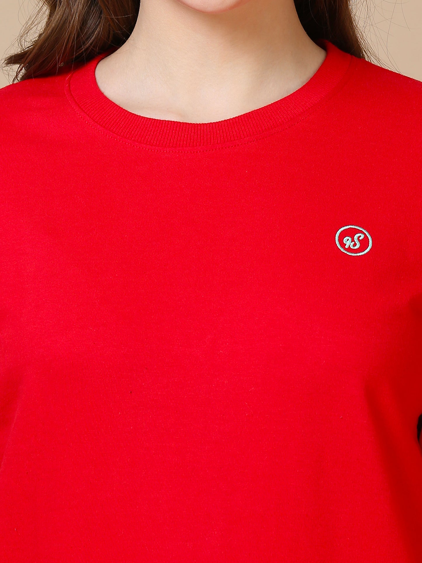 Red Hosiery Cotton Winter Coord Set for Women