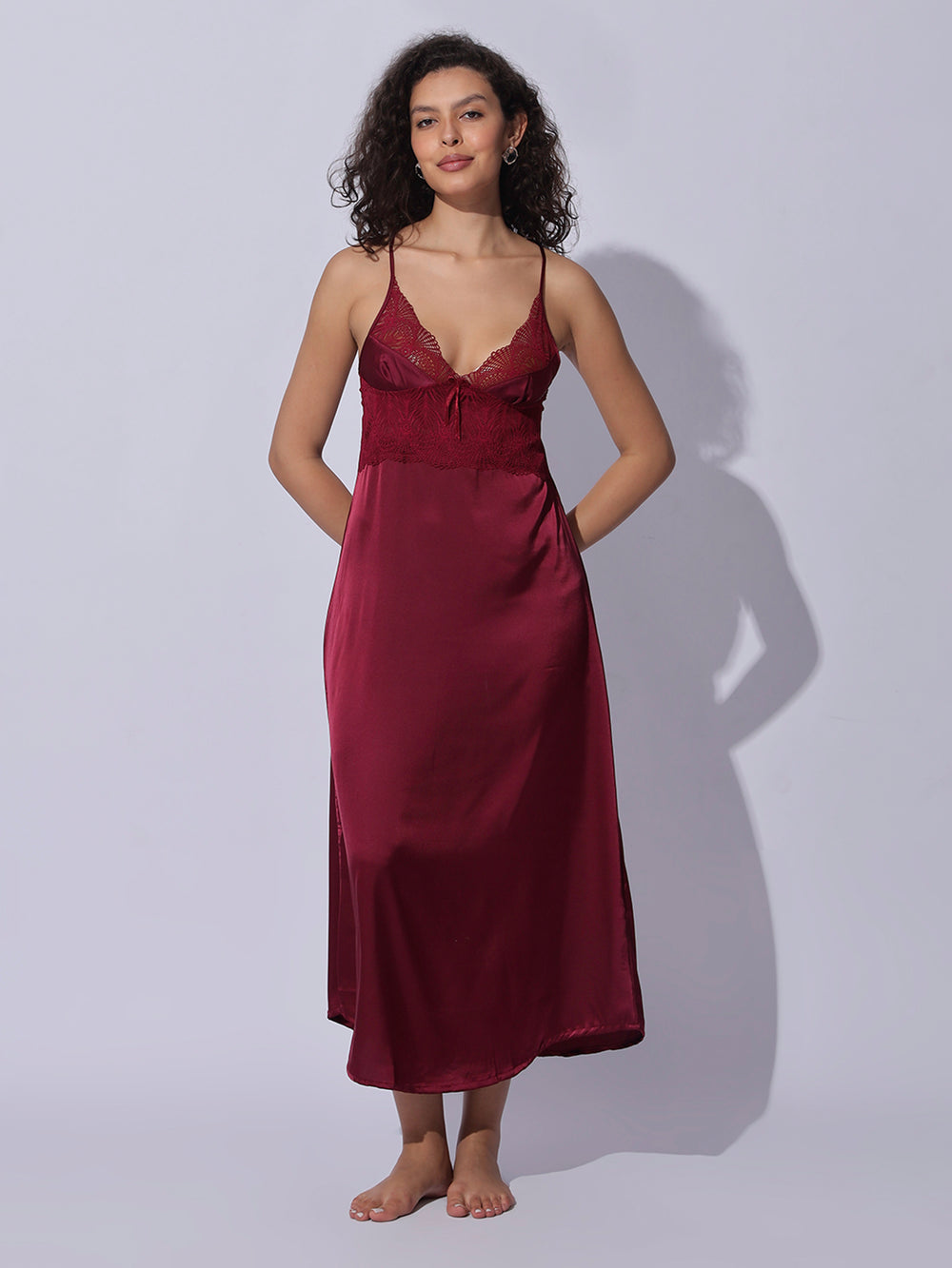 Premium and trendy satin robe night gown set for women