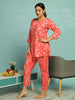 Sunset Red Pure Cotton Coord Set Tailored for Comfort and Style