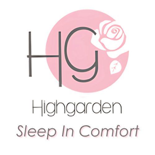 Highgarden logo with a pink circle and rose on a white background