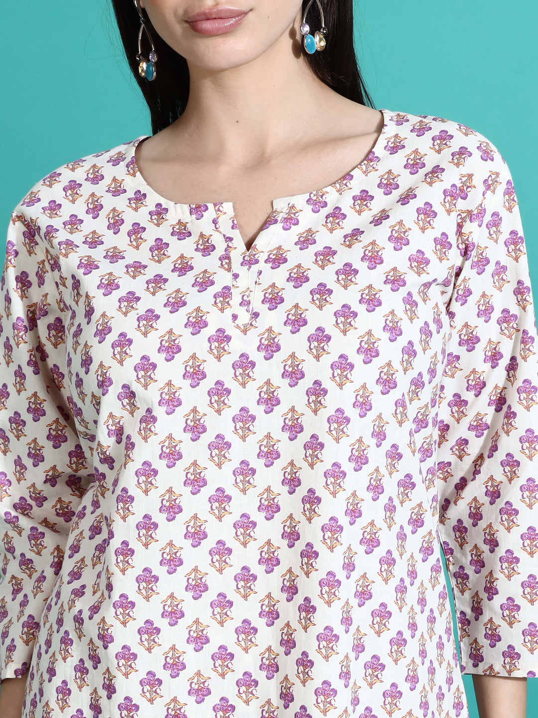 White Pink Pure Cotton Coord Set for Women