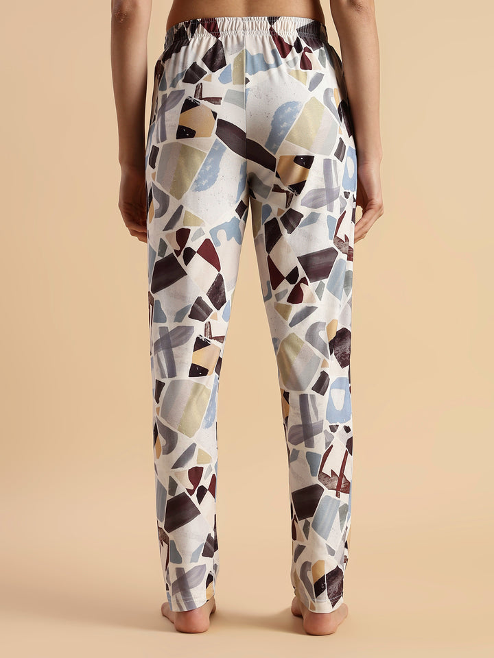 Art Print Gloss Soft Loungewear Set for Girls And Women