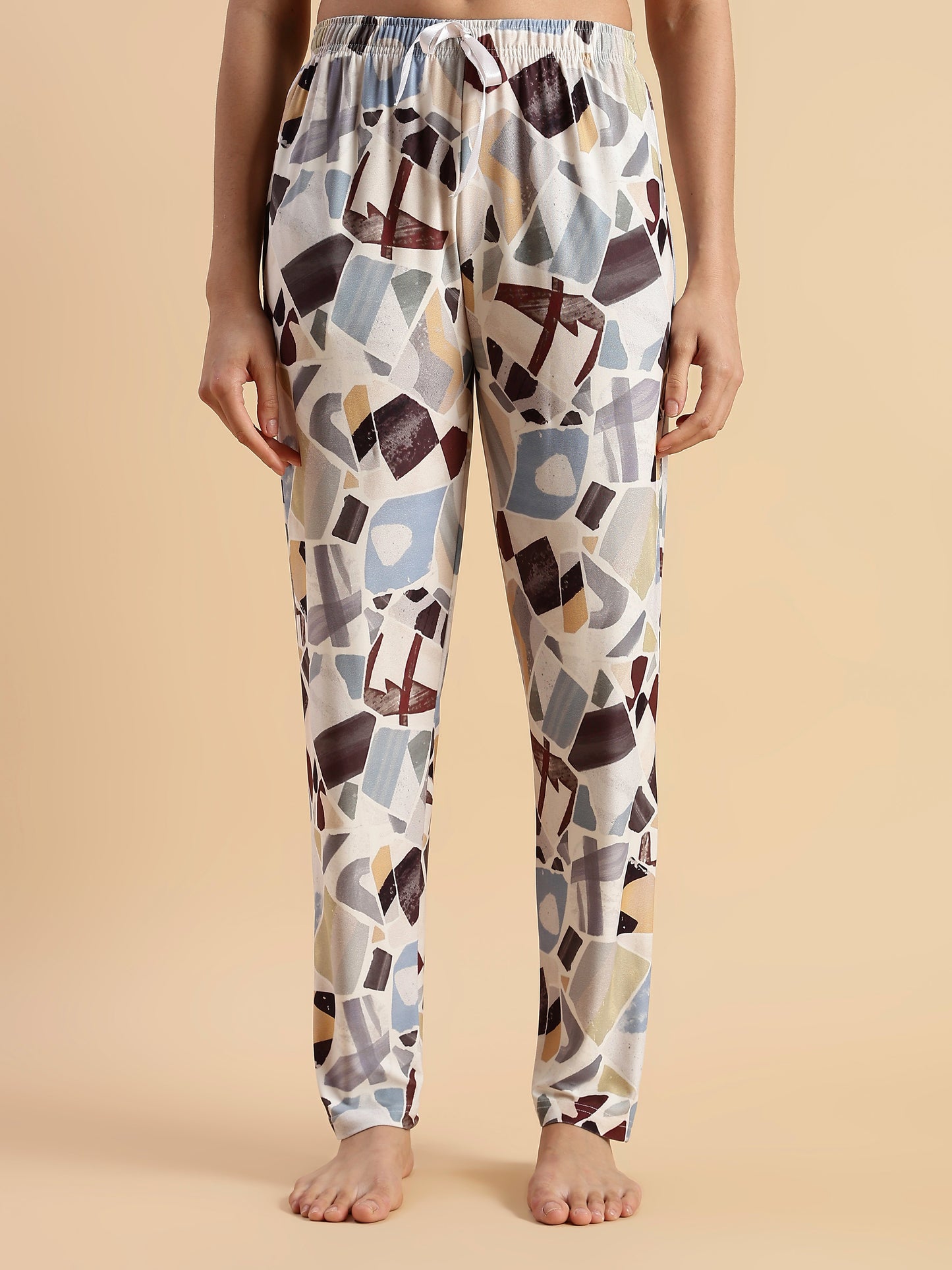 Art Print Gloss Soft Loungewear Set for Girls And Women