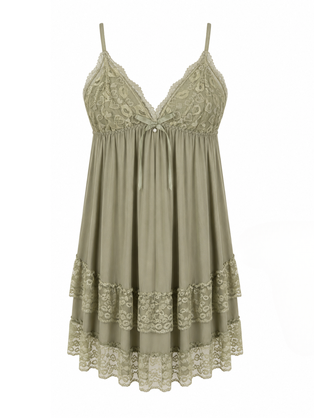 Pistachio glow soft fit babydoll dress for women