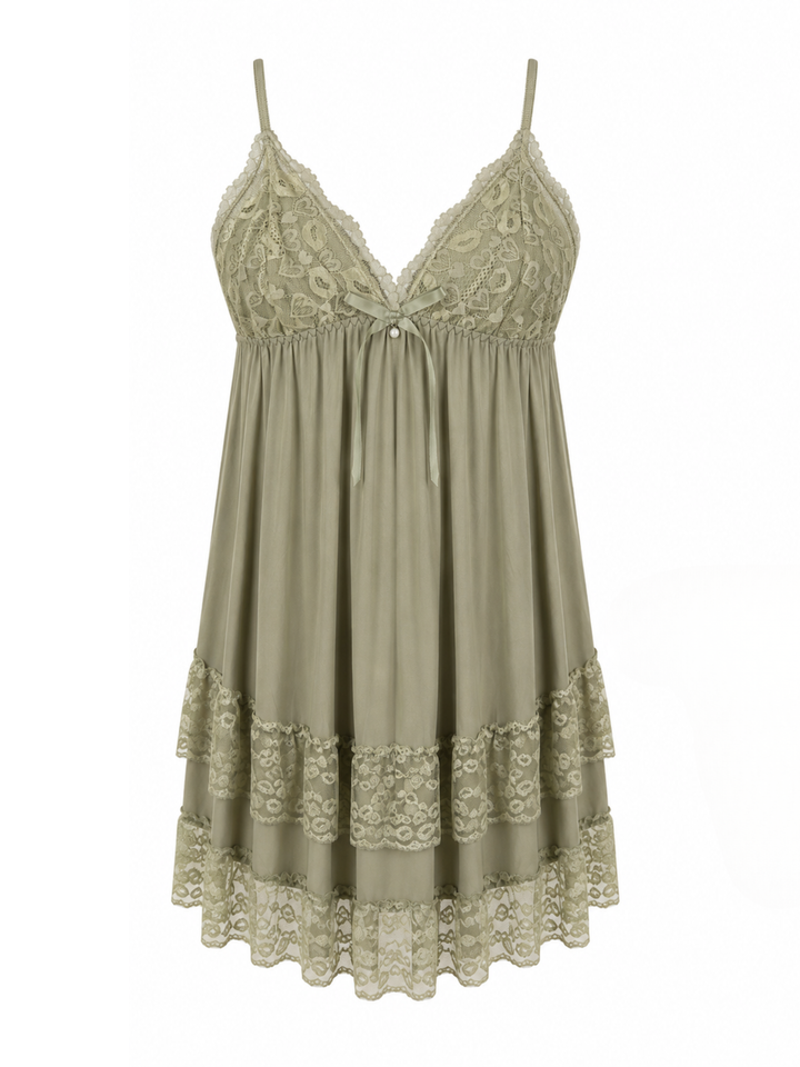 Pistachio glow soft fit babydoll dress for women