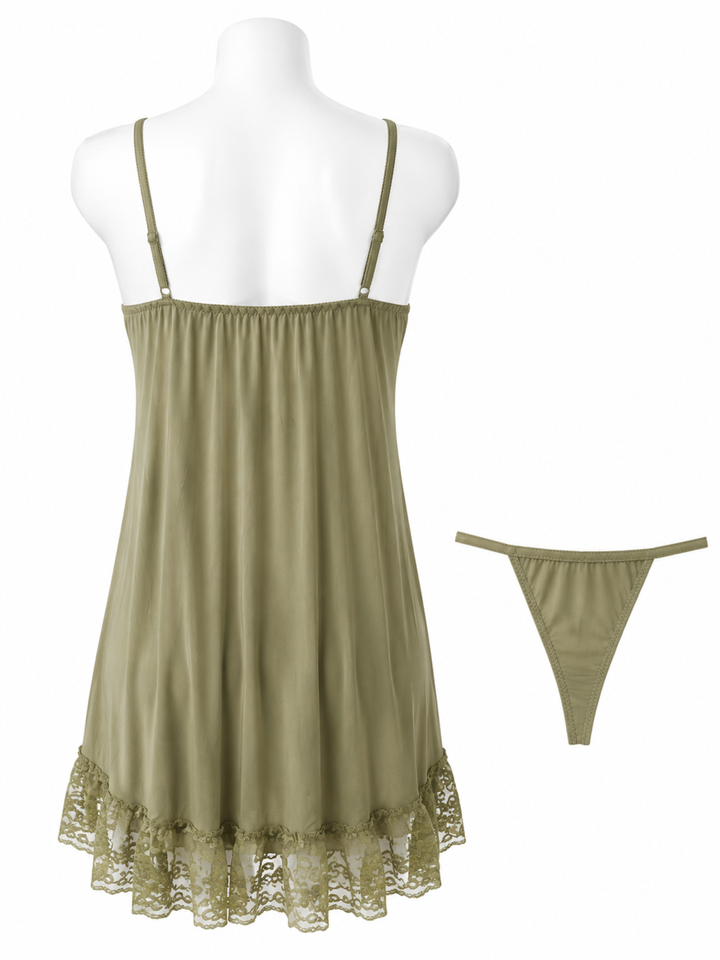 Pistachio glow soft fit babydoll dress for women