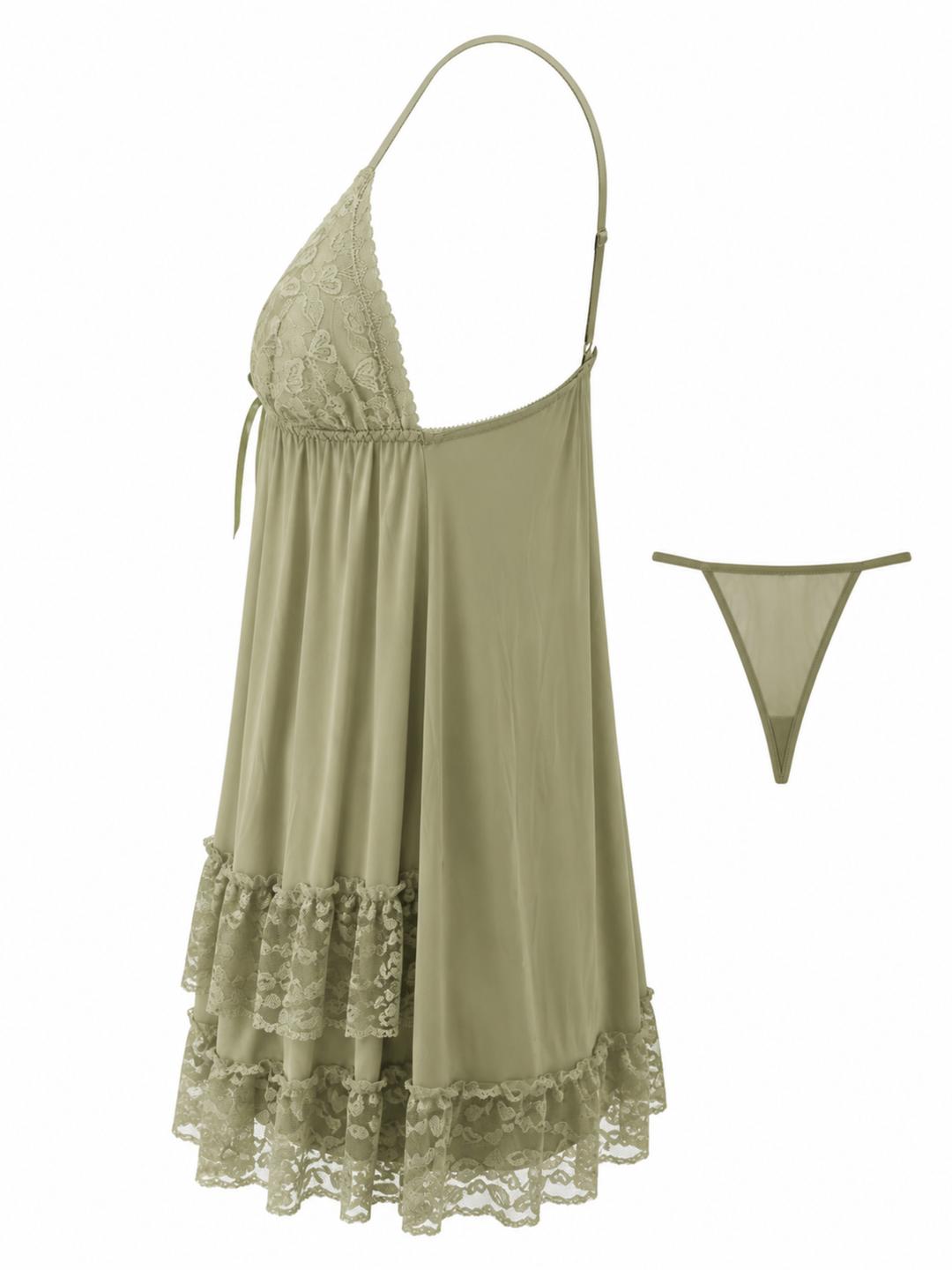 Pistachio glow soft fit babydoll dress for women