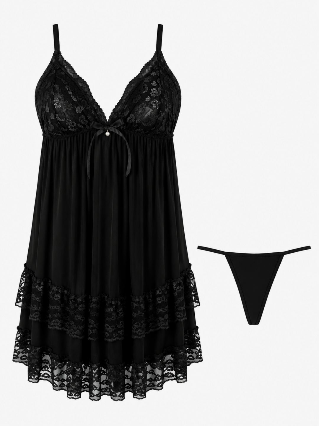 Premium and elegant black babydoll dress for women