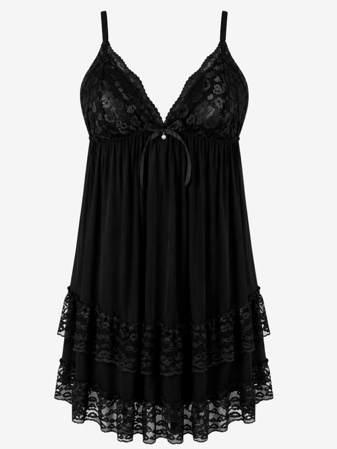 Premium and elegant black babydoll dress for women