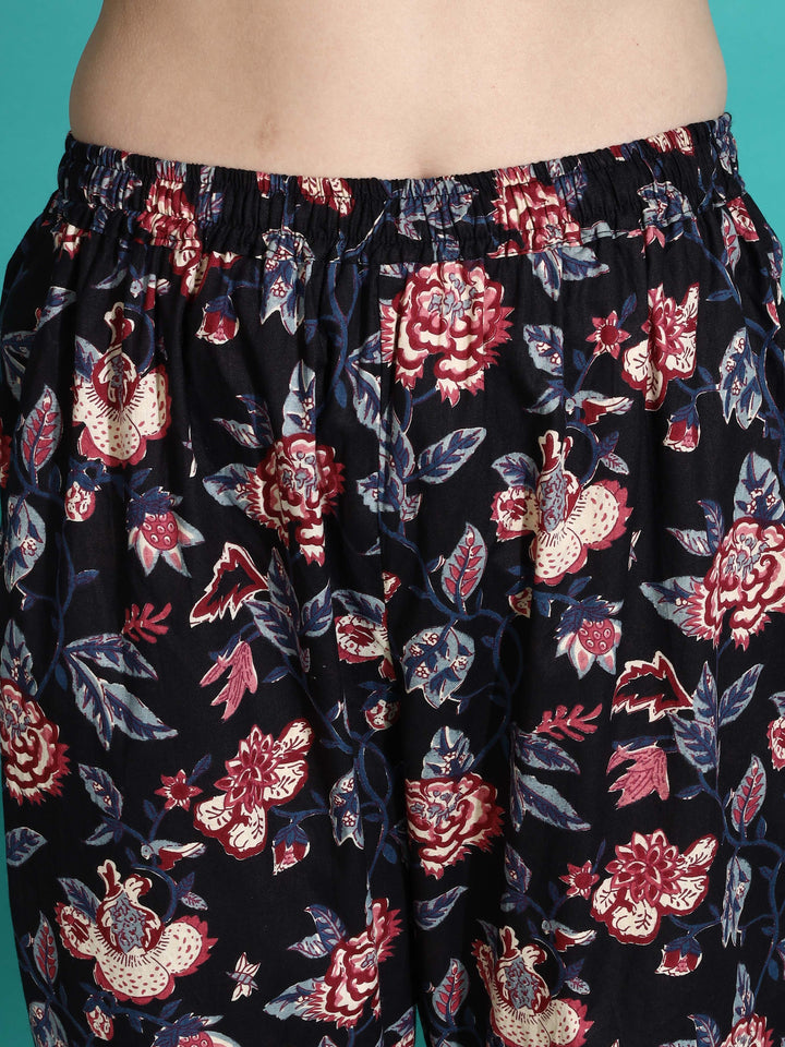 Midnight Black Cotton Co-ord Set for Girls