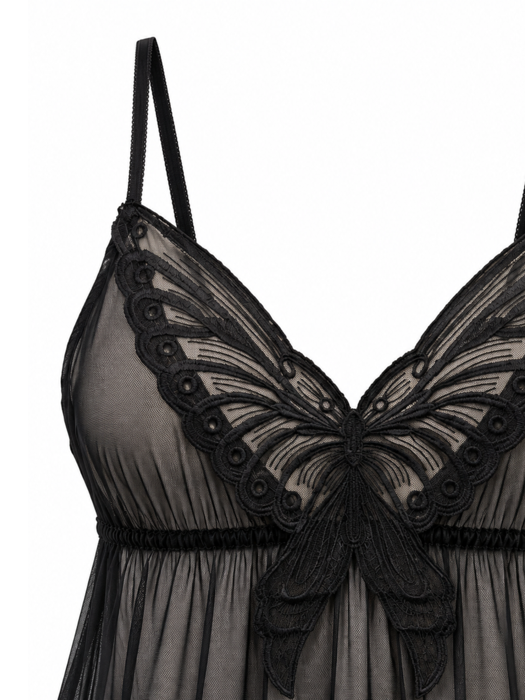 Black sheer powernet babydoll dresses for women online