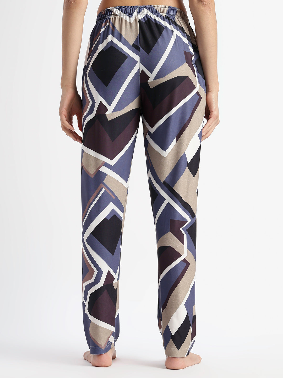 Blue Mosaic Gloss Malai Pajama Sets For Girls And Women