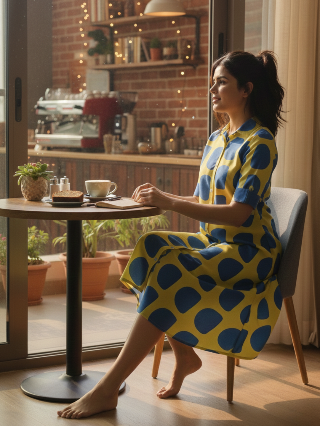 Bubble blast print classy modern style nighty for women