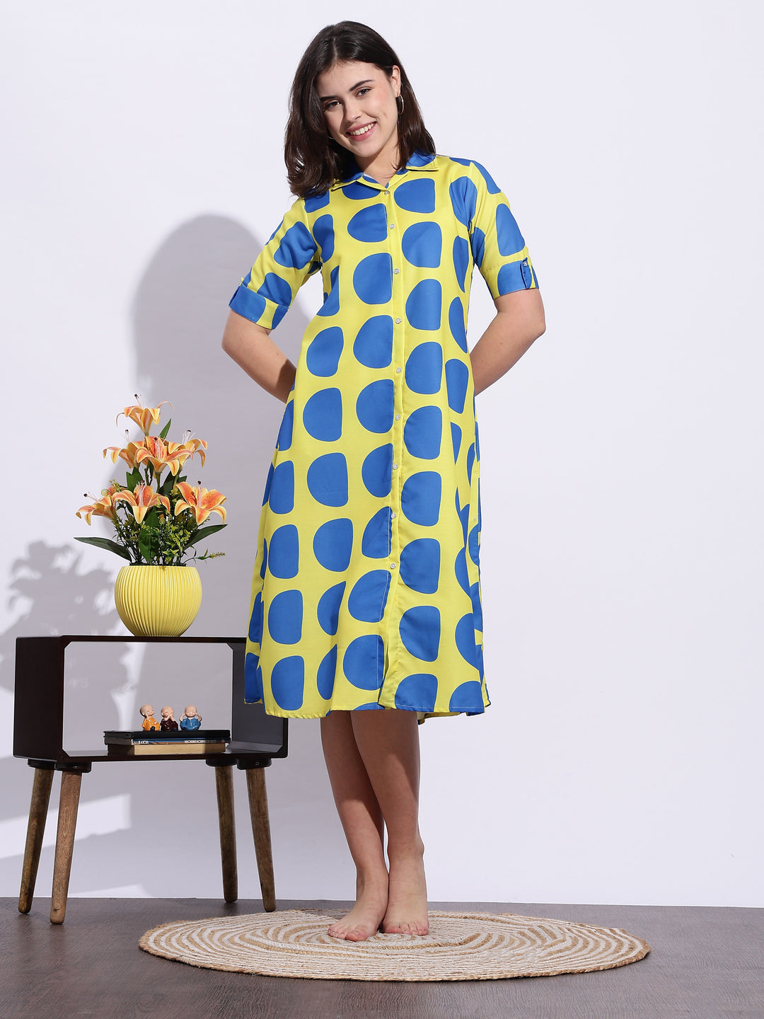 Bubble blast print classy modern style nighty for women