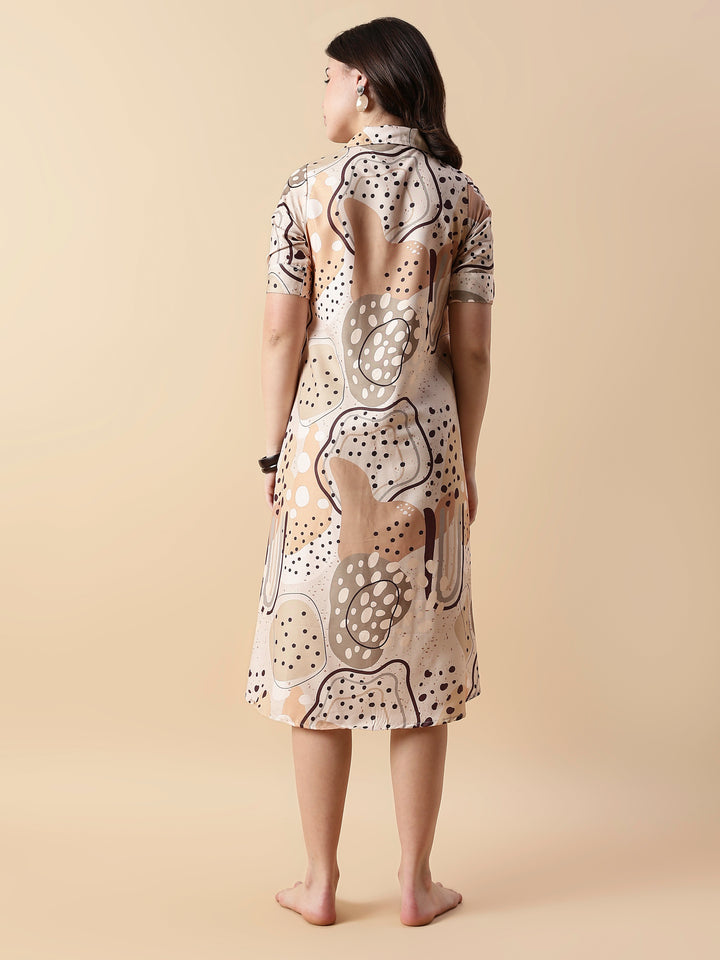 Choco chip soft rayon chic style nighty dress for women