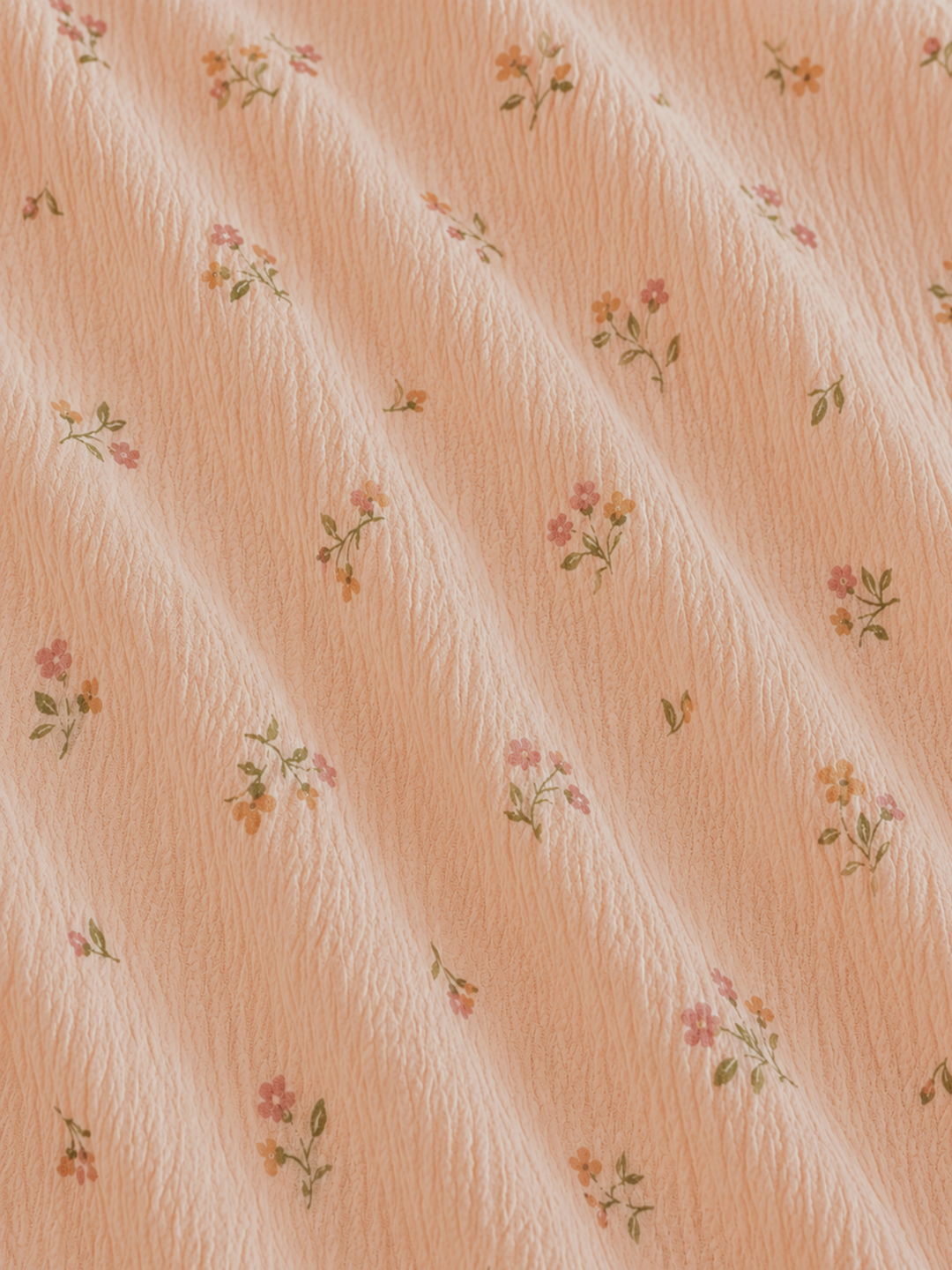 vintage floral korean style night suit in peach fizz