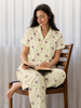 Sunshine Bloom Bamboo Feel Crush Cotton Floral Korean Night Suit