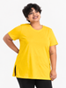 Everyday Comfort Yoga T Shirt for Women Round Neck with Dual Pockets