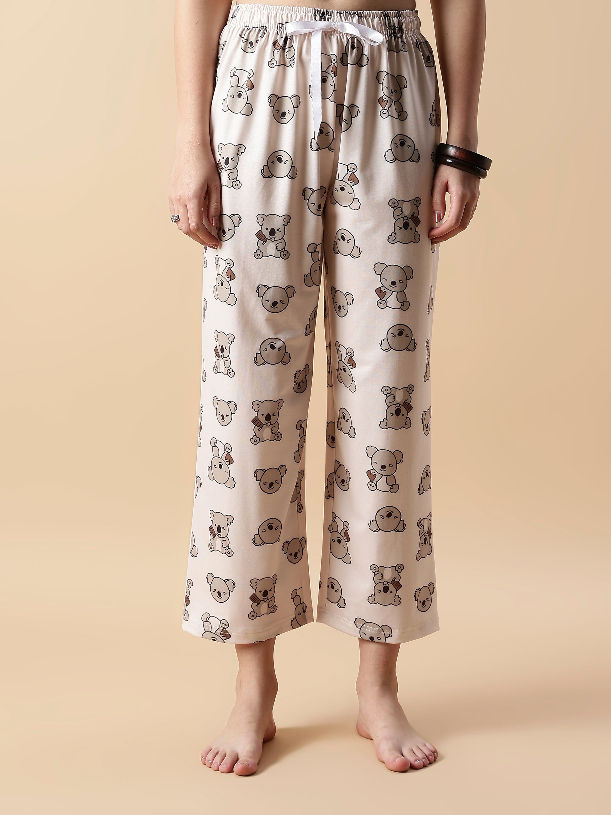 Creamy Teddy Soft Lycra Girls pajama set