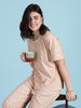 Creamy Heart Dream-Soft Lycra Modern PJ Set for Women
