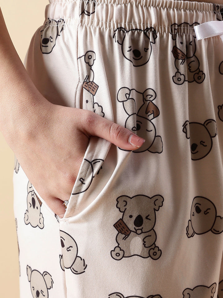 Creamy teddy soft lycra pajama sets and loungewear for women