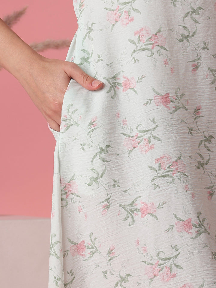Bamboo feel crush cotton A line nighty for women online