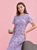 Lavender Soft Cotton Plus Size Short Nighty for Cozy Nights
