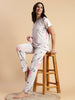 Lovey Dobby Printed Gloss-Malai Pajama Set for Girls|  Soft Stretchy Fit