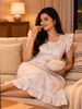 Azure Dreams Tie Waist Bamboo Feel Crush Cotton Nightdress