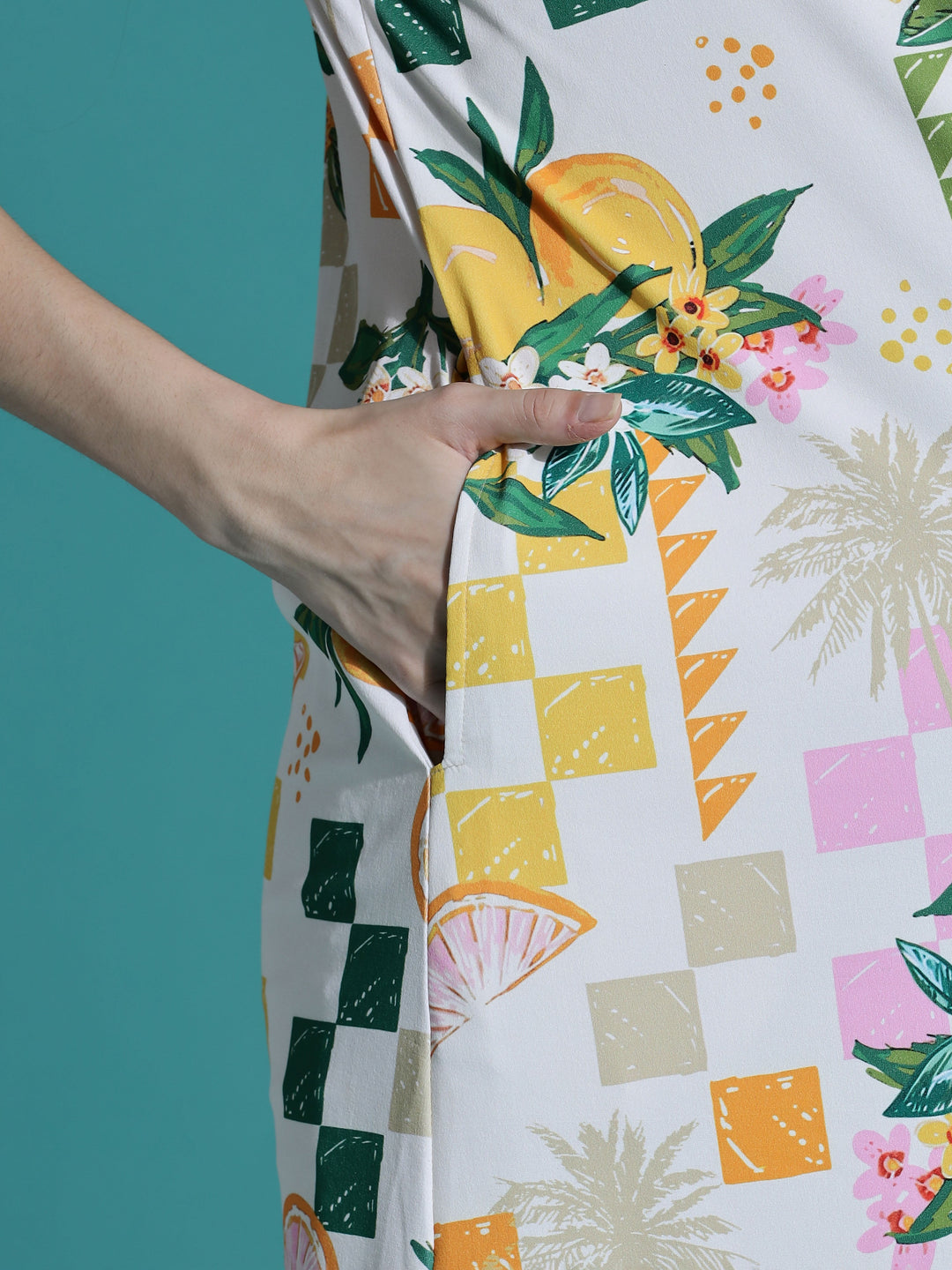 Gloss malai ivory short nighty for women in aesthetic print