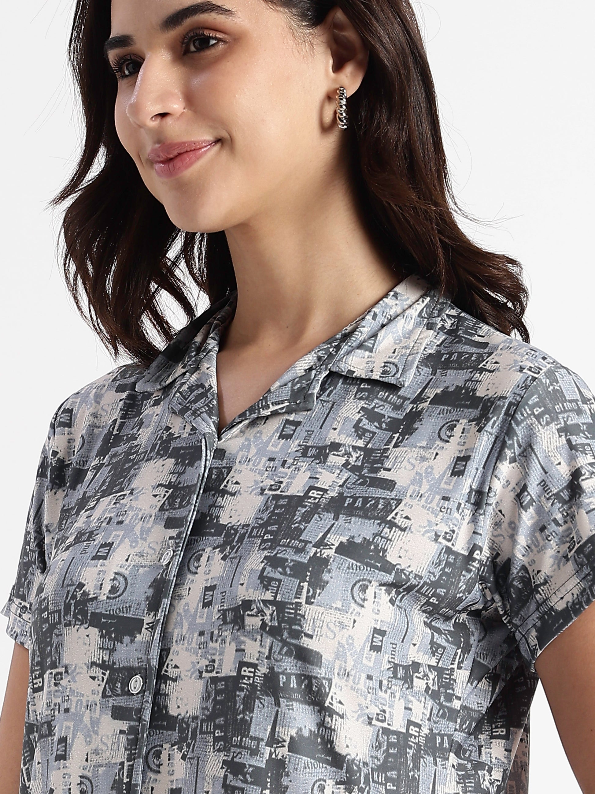 Urban Grey Gloss Malai Night Suits For Girls And Women