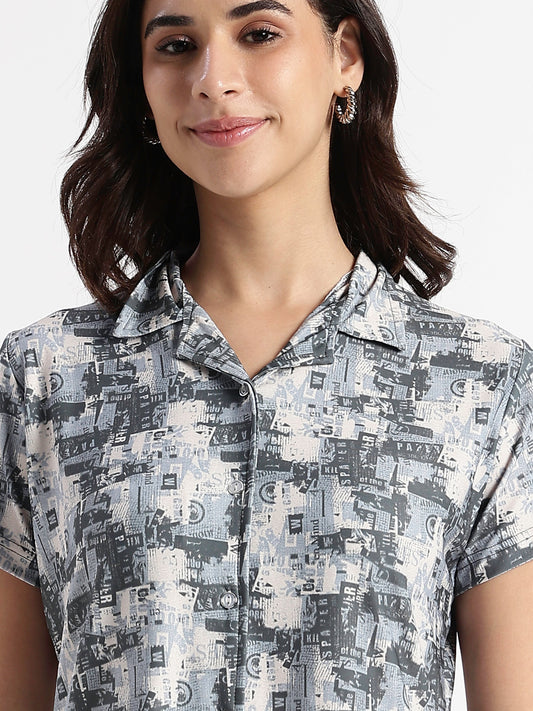 Urban Grey Gloss Malai Night Suits For Girls And Women