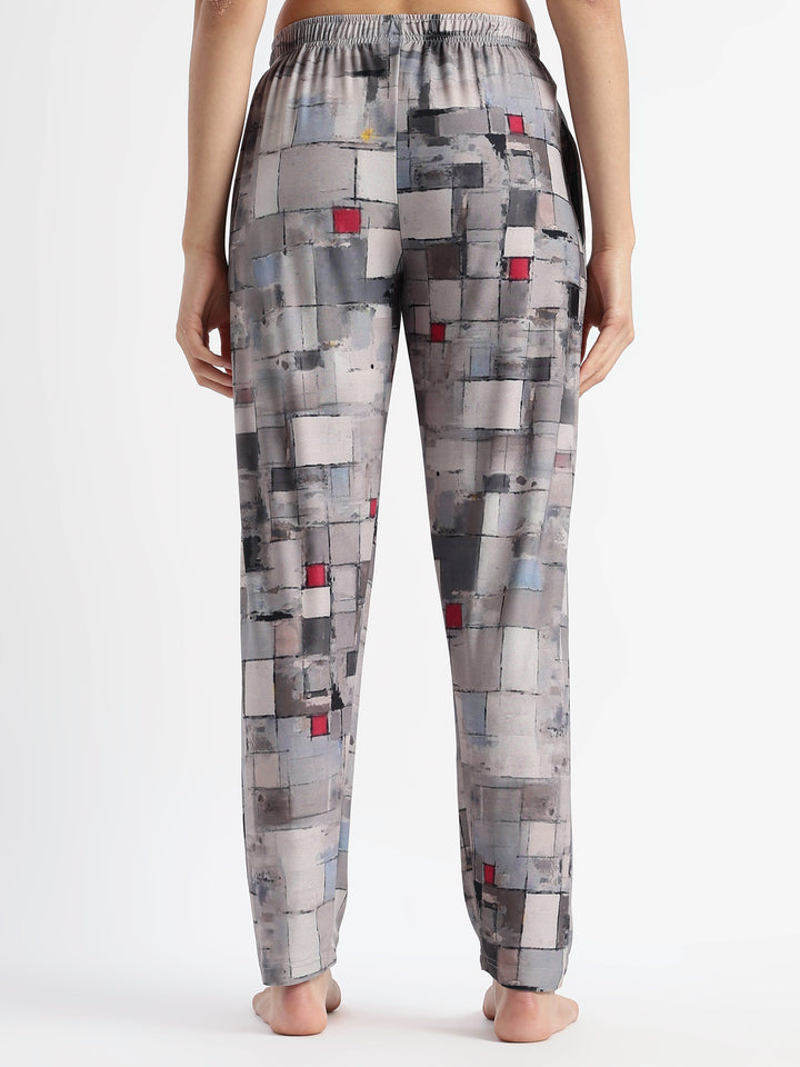 Whispery grey gloss malai branded womens pajama set