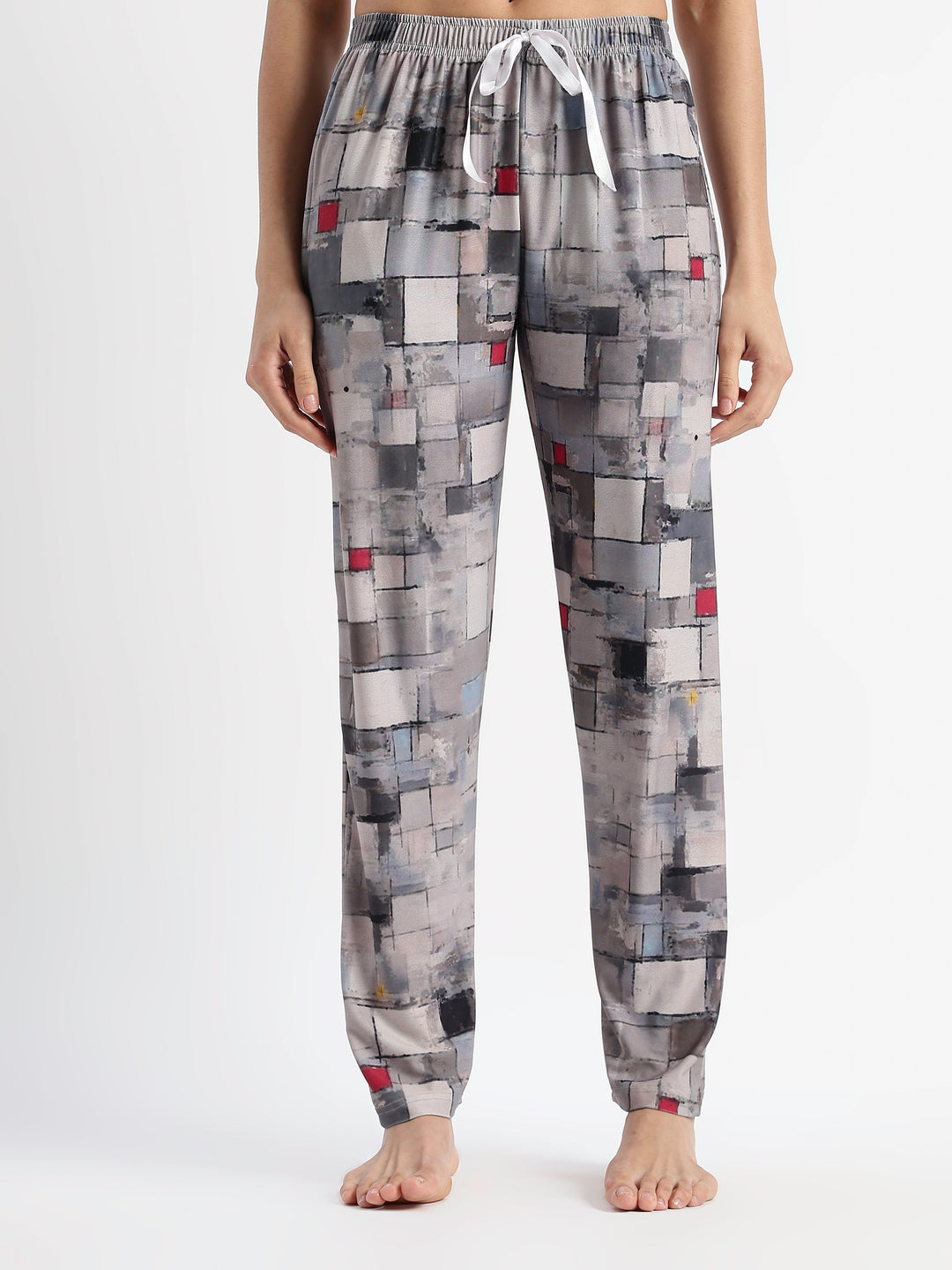 Whispery grey gloss malai branded womens pajama set