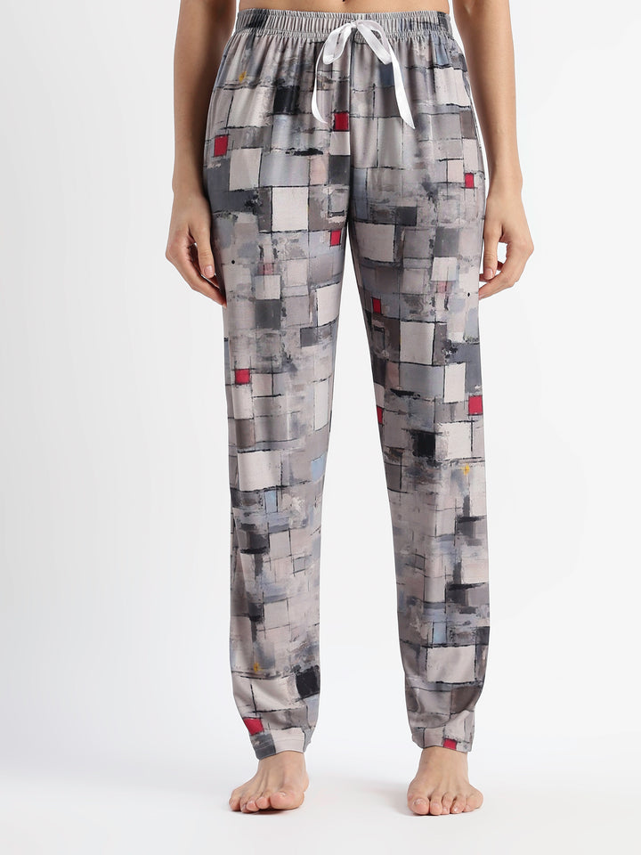 Whispery grey gloss malai branded womens pajama set