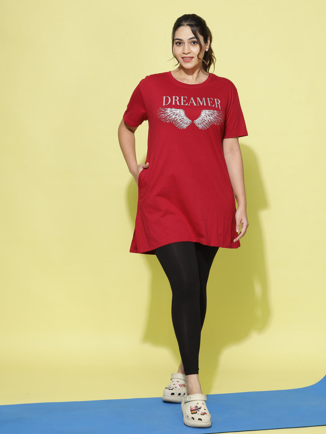 Women's long t shirt with side slits