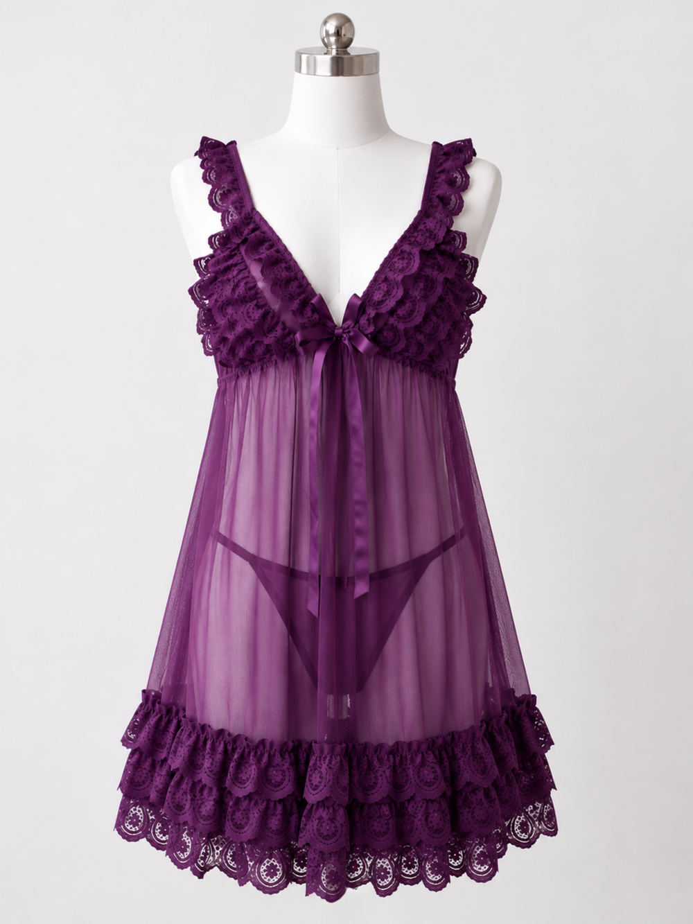 Luxury power net babydoll nightwear set for women online