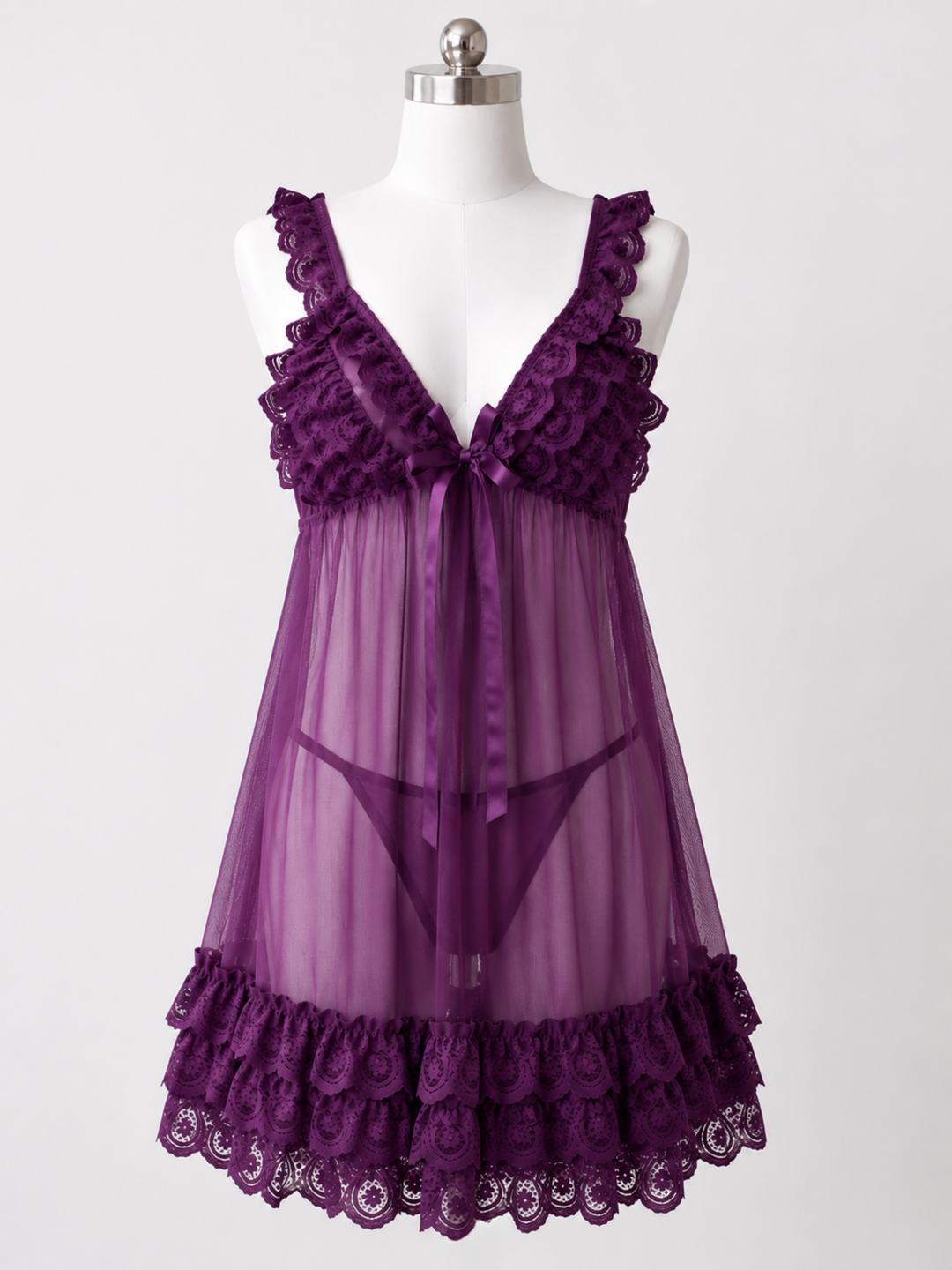 Luxury power net babydoll nightwear set for women online