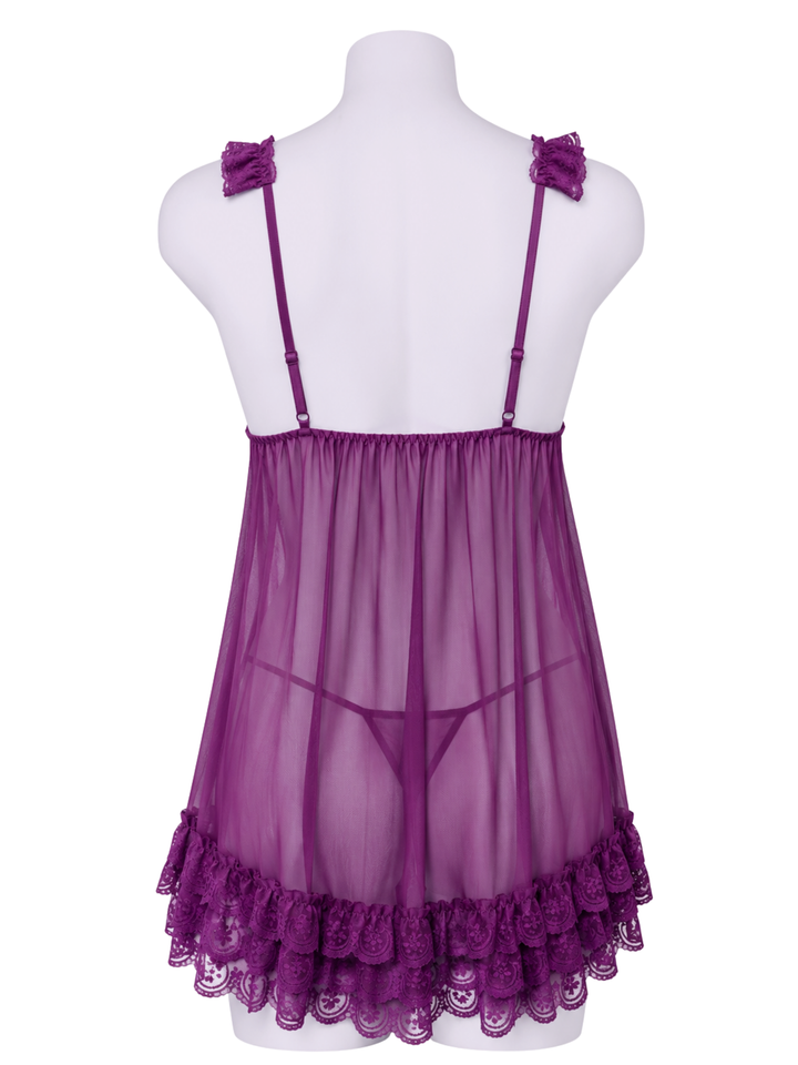 Luxury power net babydoll nightwear set for women online