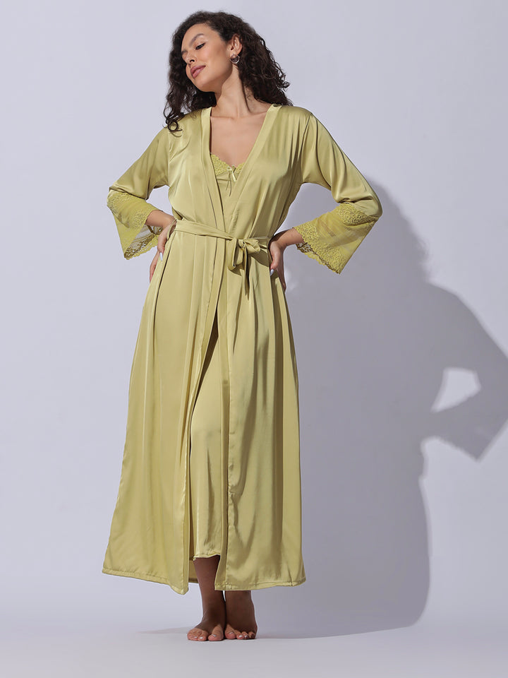 Hot womens nighty premium satin robe and gown