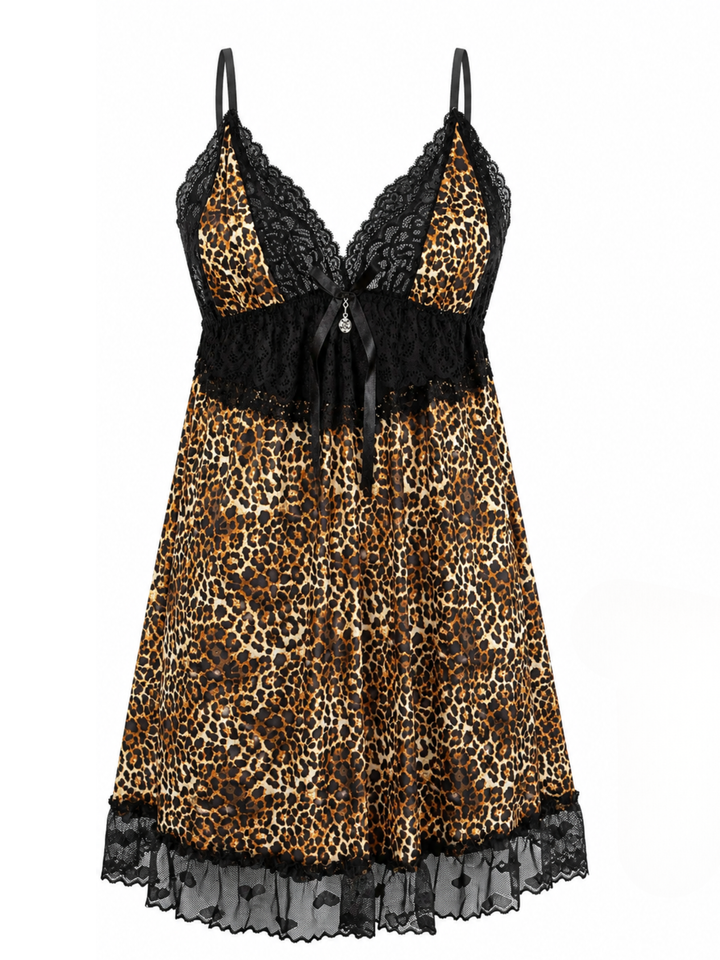 Wild romance leopard print babydoll dress online