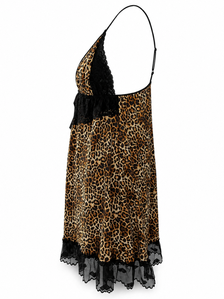 Wild romance leopard print babydoll dress online