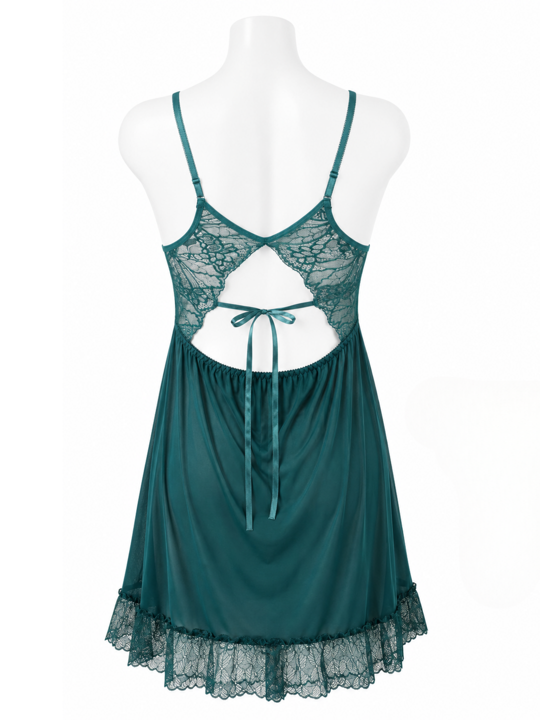 Emerald dream malai modal lace babydoll dress for women