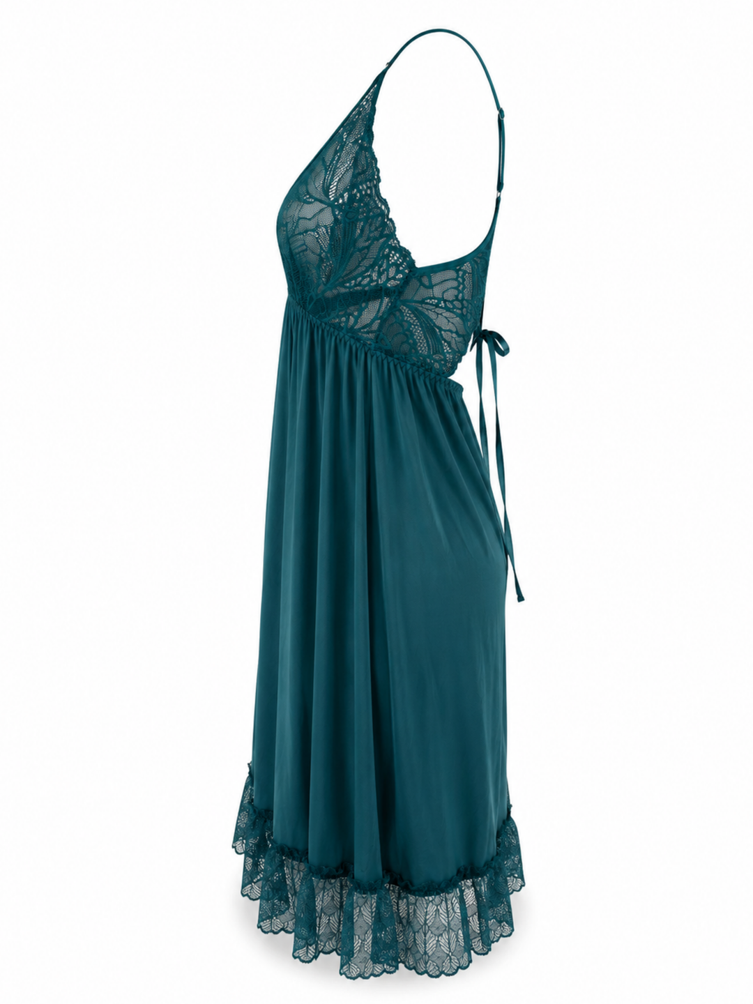 Emerald dream malai modal lace babydoll dress for women