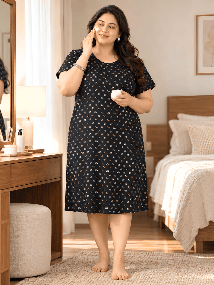 Jasmine floral cotton nighty dress for women online