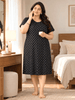 Jasmine Blue Floral Cotton Nighty for Women
